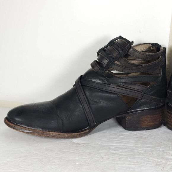 Freebird By Steven Women's Stair US8M Distressed Brown Leather Strappy Booties - Picture 7 of 12